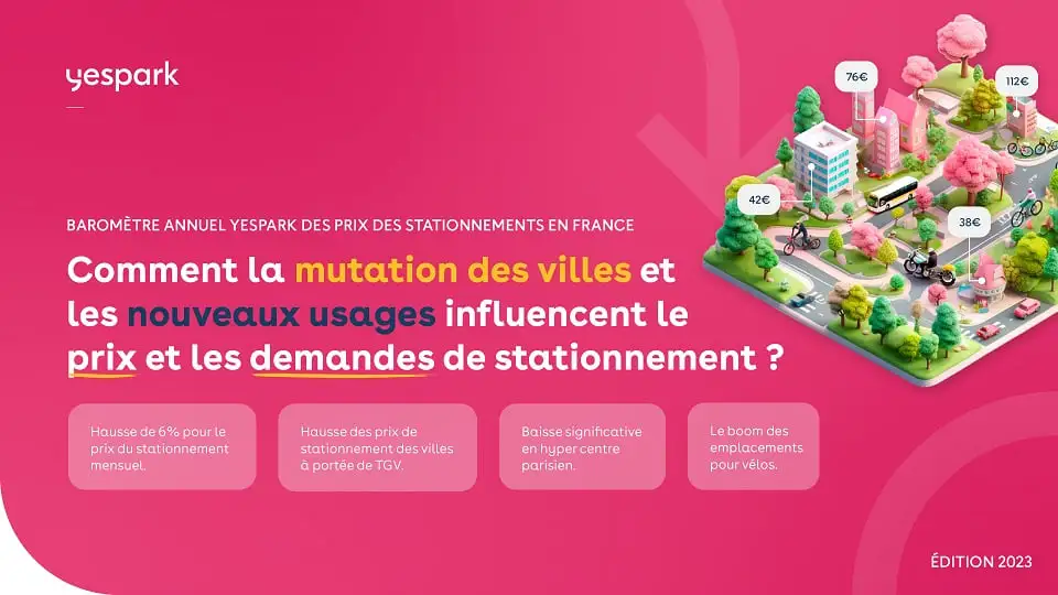 Baromètre Yespark 2023 : +6 % sur le prix du stationnement mensuel !